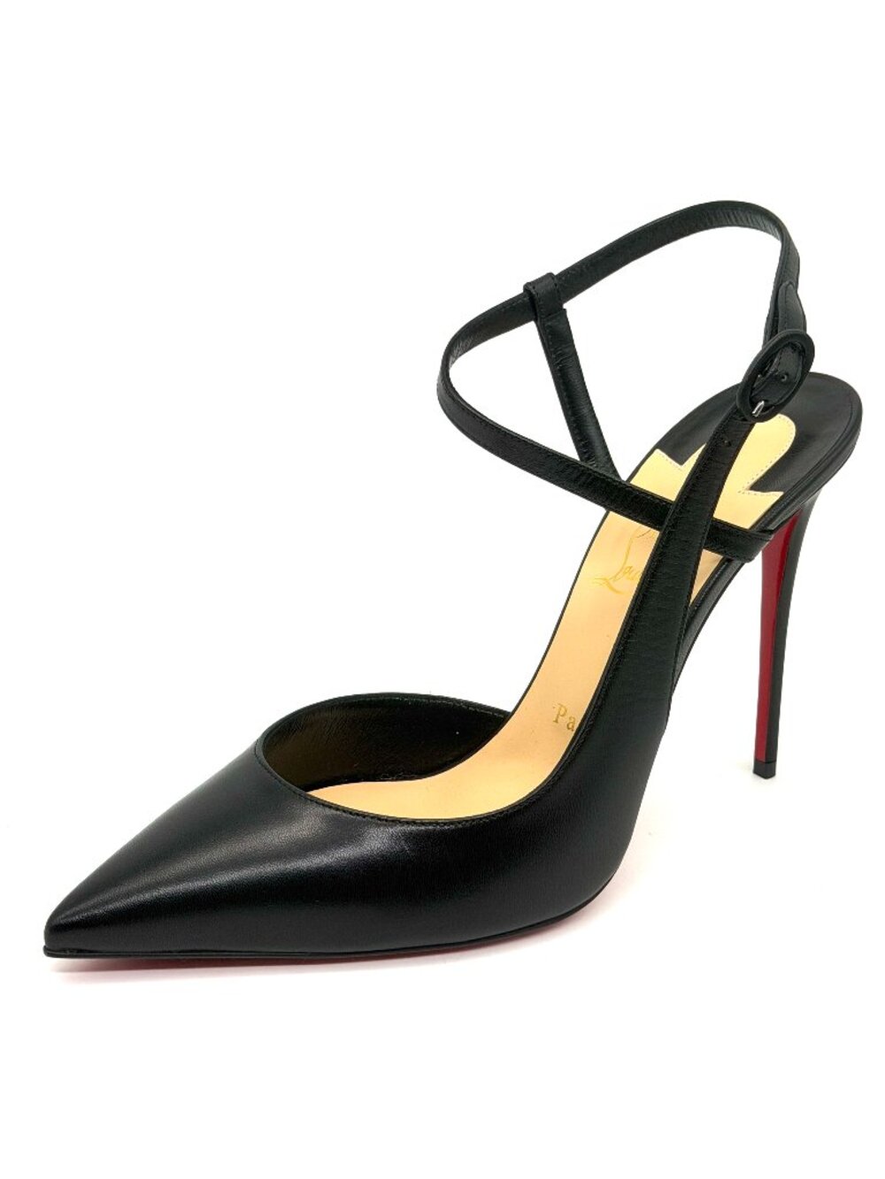 Christian Louboutin JENLOVE 100 Leather Ankle Strap Heels Pump Shoes Sandal - Picture 6 of 16
